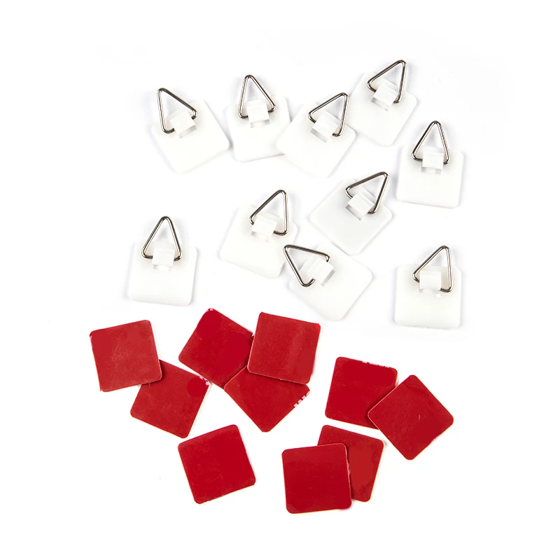 10Pcs For Plate Picture Wall Art Decor Supplies Wall Triangle Sticky Hook Invisible Adhesive Plate Hanger Vertical Plate Holders