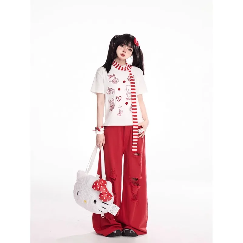 Japanische Kawaii Lolita Stil Y2k Mini Rock Frauen Süße Erdbeere Druck Rüschen Punk Kuchen Rock Mädchen Nette Schleife Rock Faldas Mujer