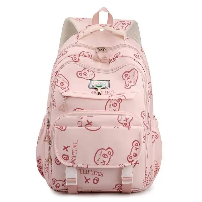 

Студенческий рюкзак с милым принтом для девочек, легкий, большой вместительный, для улицы, повседневный, новый стиль