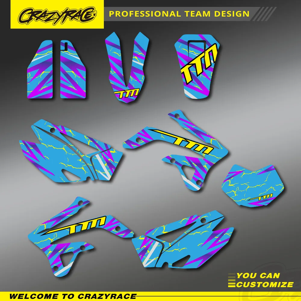 CRAZYRACE Custom Motorcycle Graphics Decals Kit For TM RACING Stickers TM Racing 125 250 300 450 2009 2010 2011 2012 2013 2014