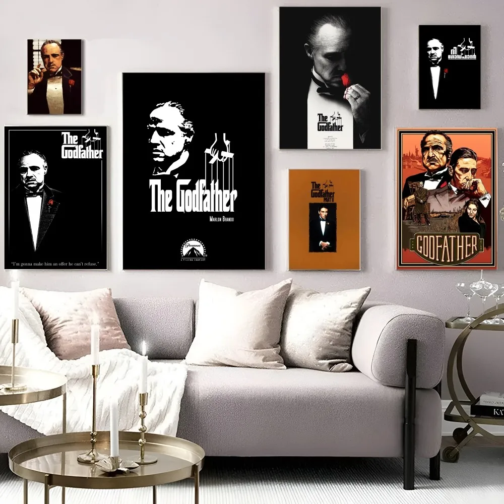 The Godfather Self-adhesive Classic Anime Poster Waterproof Paper Sticker Coffee House Bar Room Wall Decor