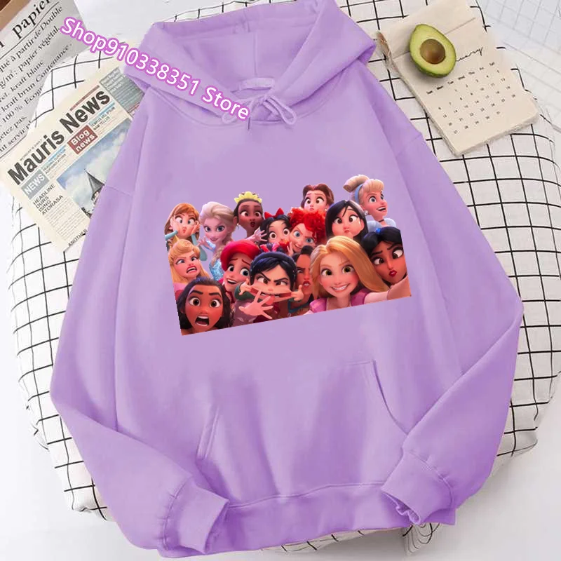 2024 Hoodies Women Sweatshirt Ariel Princess Mermaid Long Sleeve Harajuku Snow White Princess Print Female Sudadera Mujer