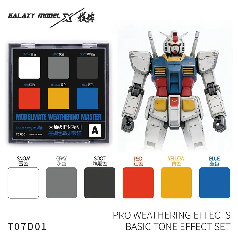 Galaxy T07D01-T07D06 6 Farben Weathering Master Pastellpulver-Set für Gunpla Militärmodell Figuren Diorama Realistische Effekte DIY – Detail 7