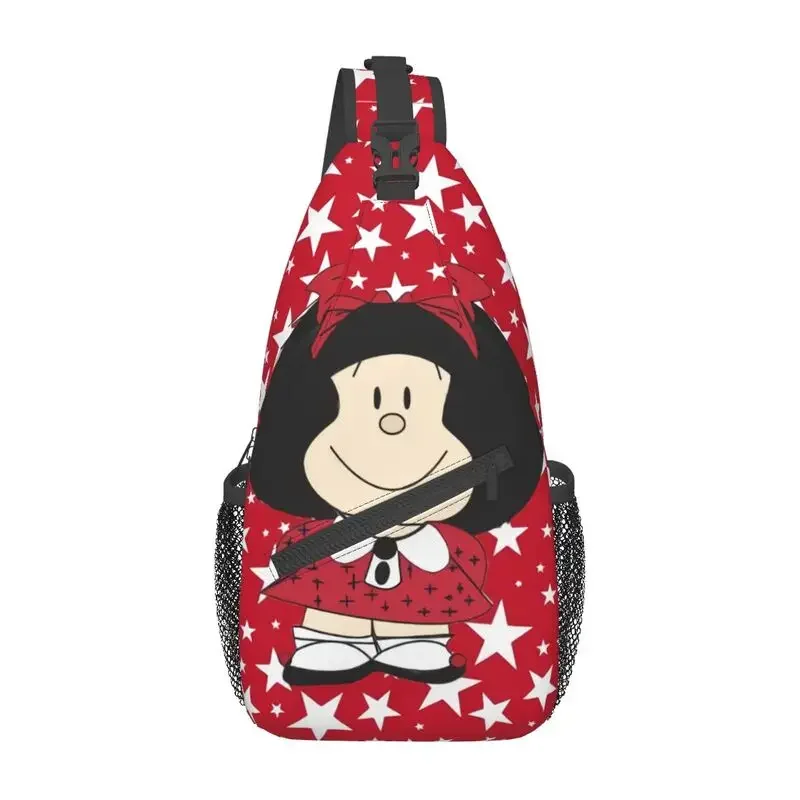 Fashion Kawaii Mafalda Cartoon Crossbody Sling Backpack Men Anime Shoulder Chest Bag for Travel Cycling