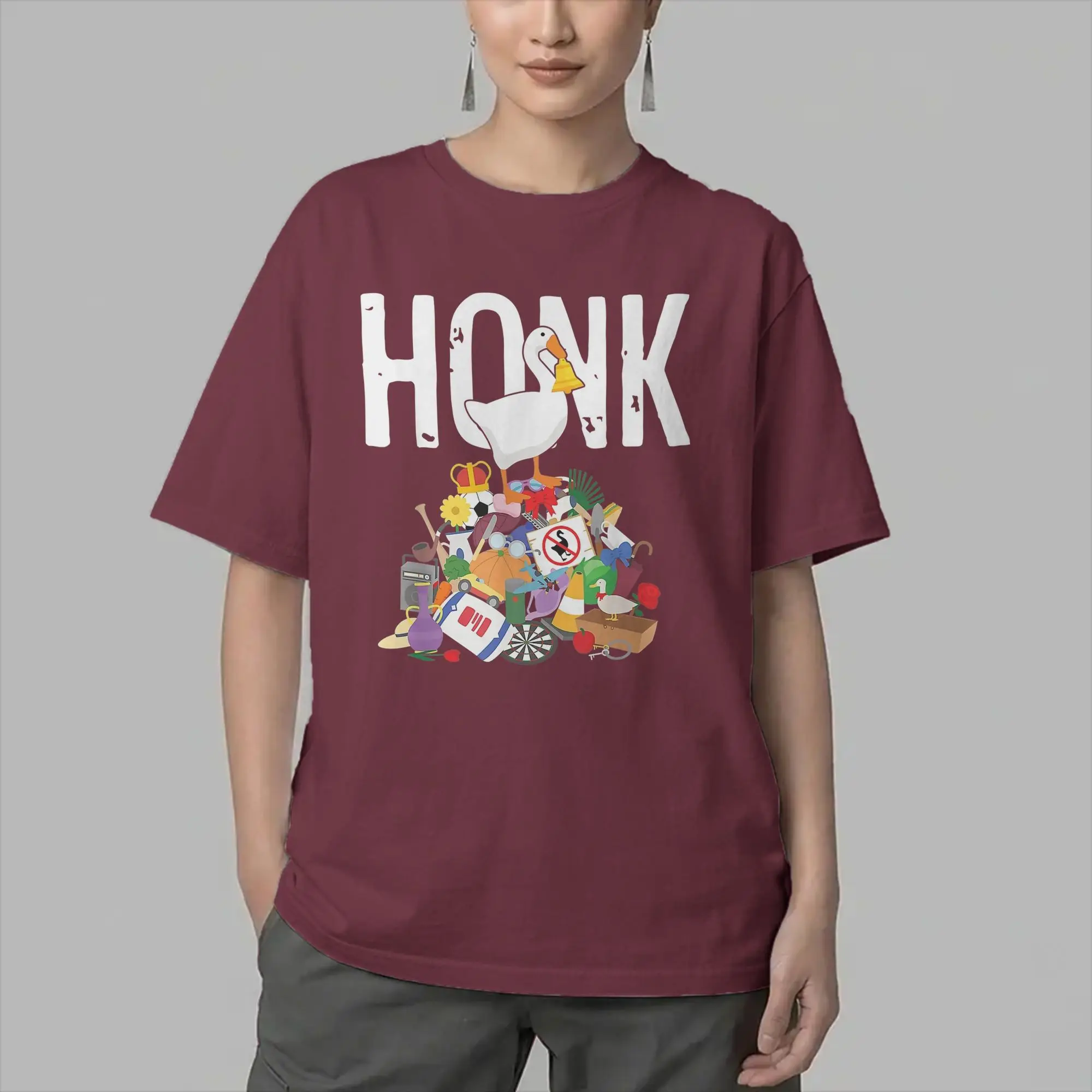 Goose Game Honk Untitled Goose Men's T Shirt  Novelty Tees Short Sleeve Round Collar T-Shirt Cotton New Arrival Clothes