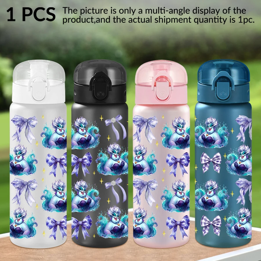 

1Pc Disney Ursula Bow Pattern 26oz Plastic Water Bottle Outdoor Sports Water Cup Birthday/Homecoming Gift