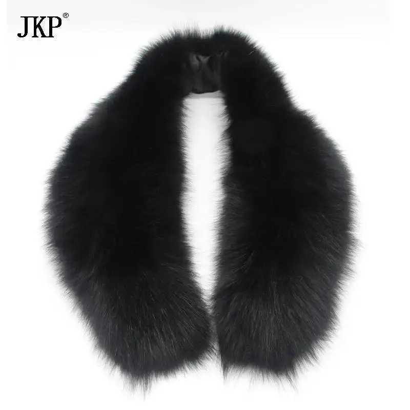 

Real Fox Fur Scarf Parka Coat Women Genuine Natural Black Fox Fur Black Luxery Scarves Collar Warm Fur Collar Unisex Jackets