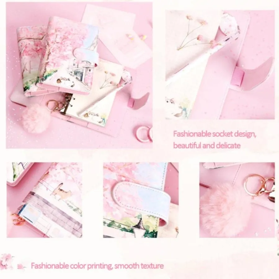 مجموعة علب هدايا كتاب حساب اليد A6 دفتر ملاحظات ذو أوراق فضفاضة مخطط جدول الأعمال مجموعة هدايا دفتر الطالب القرطاسية اللون: C #6