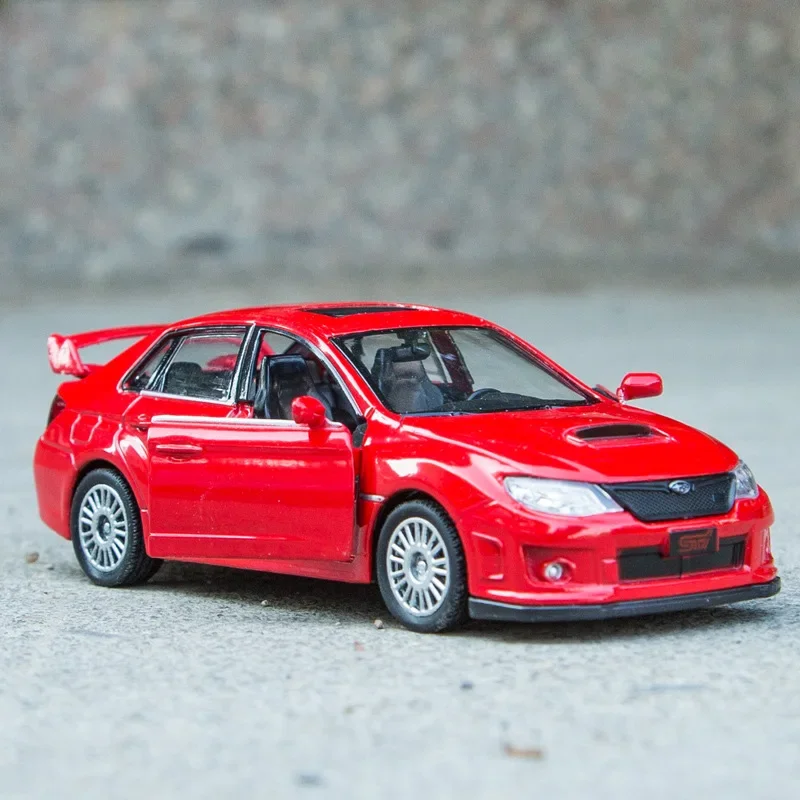 1:36 Subaru WRX STI Model samochodu replika skala metalowa miniaturowa sztuka dekoracja wnętrz styl życia świąteczny prezent dla dzieci kolekcja zabawek D15