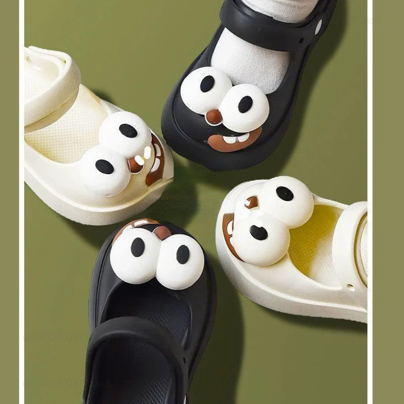 Сандалии Xiaomi Mijia женские с большими глазами, красивые модернизированные шлепанцы для дома и улицы, босоножки для ванной, удобные дышащие, с закрытым носком, весна-лето