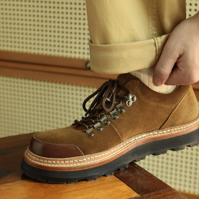 

Italian Handmade Genuine Leather Casual Shoes Men Designer Fashion Work Loafers Male Oxfords Thick Sole Business Cowhide Shoes
