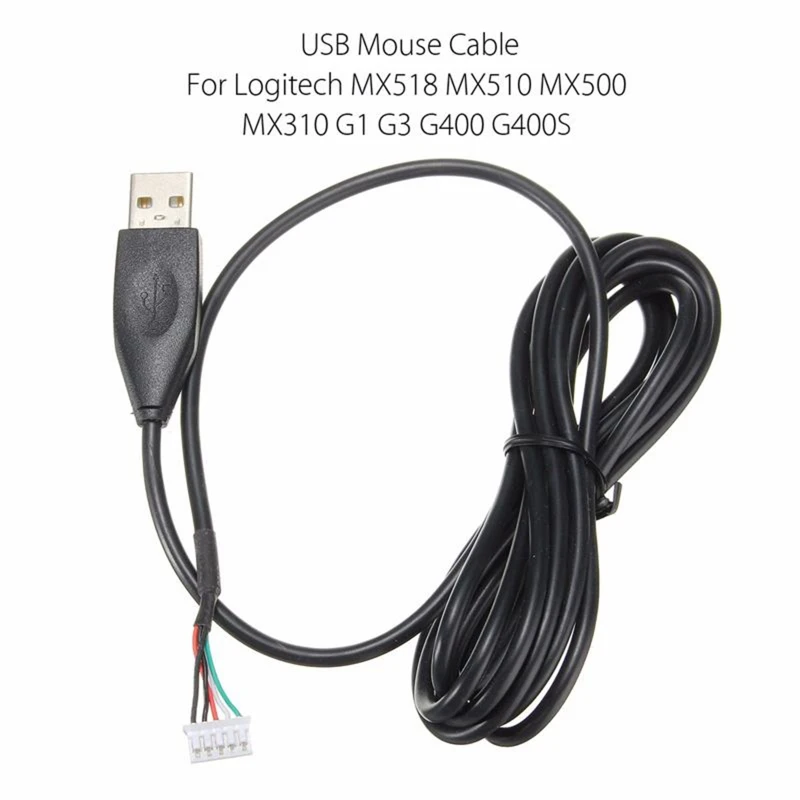 F3KE 2m สายเมาส์ USB สายไฟ PVC เม้าส์เปลี่ยนสายสำหรับ MX518 MX510 MX500 เปลี่ยนซ่อมอุปกรณ์เสริม