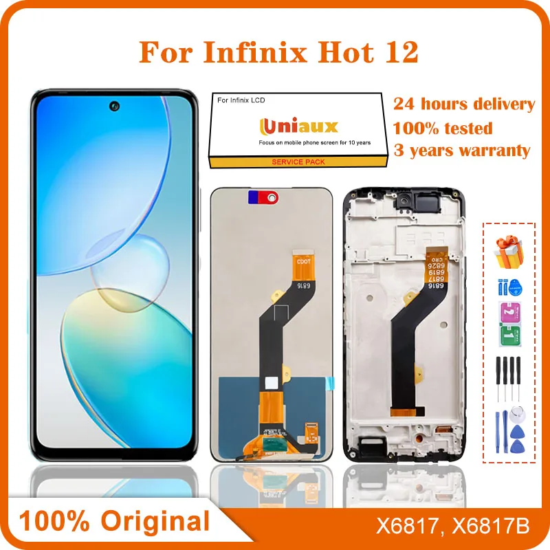 

For Infinix Hot 12 Mobile Phone LCD Screen Display assembly Touch Screen LCD Panel Replacement