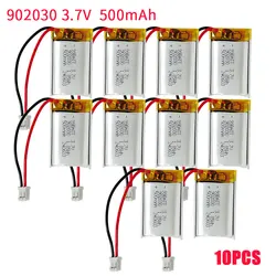 10 Pcs 500mAh 3.7V 902030 902035 902530 092030 Battery Lipo Polymer Lithium Battery for Bluetooth Headset Selfie Stick Toy