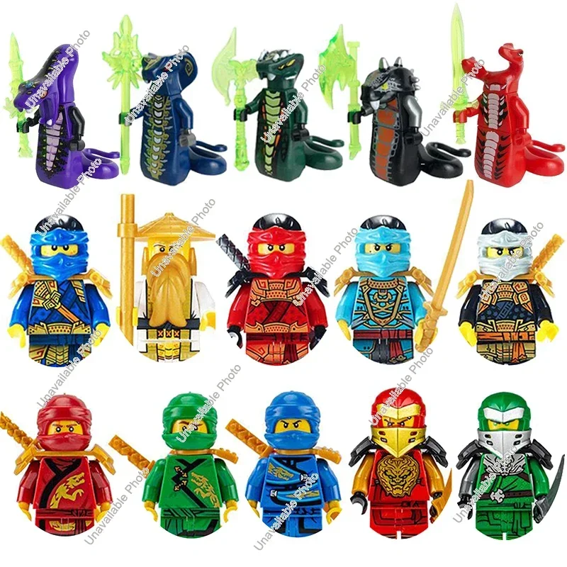 HEROCROSS Ninja Figures Soria Zane Jay Lloyd Kai Cole Anime Movies Bricks Dolls Model Mini Action Figures Building Block Kid Toy