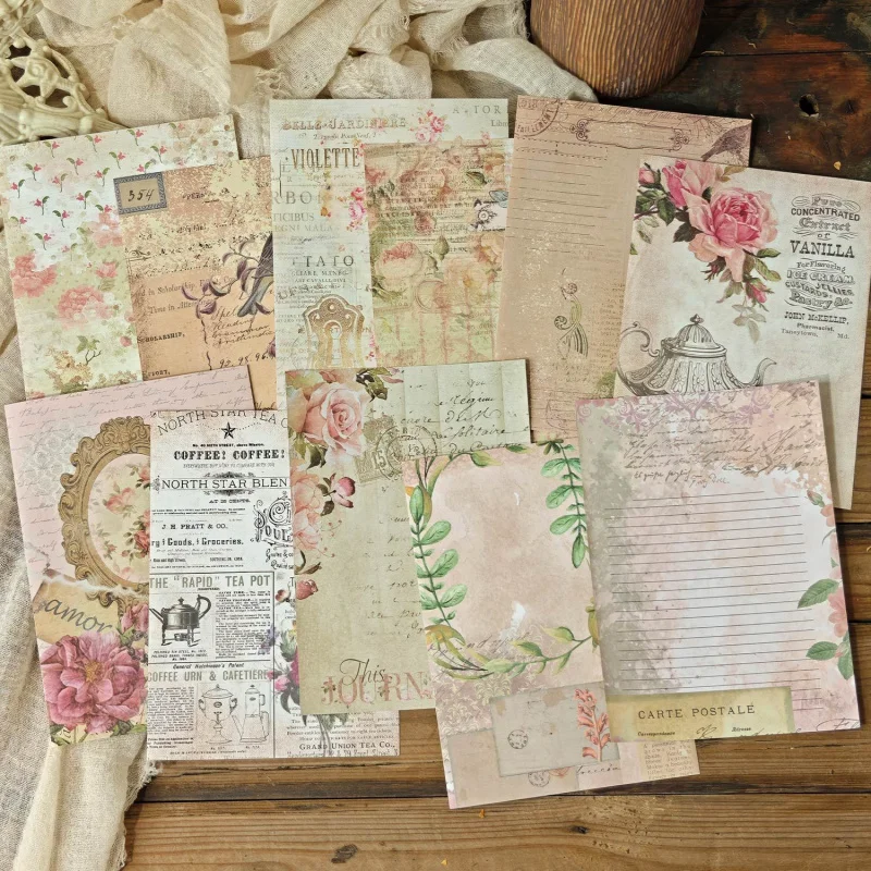 1 Buch/40 Stück Vintage-Papierset - Retro DIY Handgemachtes Album Scrapbooking Dekoratives Papierzubehör