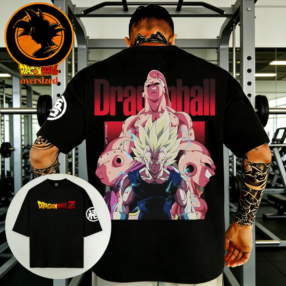 2026 Sommer Dragon Ball Retro Hochwertiges Baumwoll-Herren-Oversize-T-Shirt mit Devil Buou Aufdruck Unisex Kinder-Freizeithemd