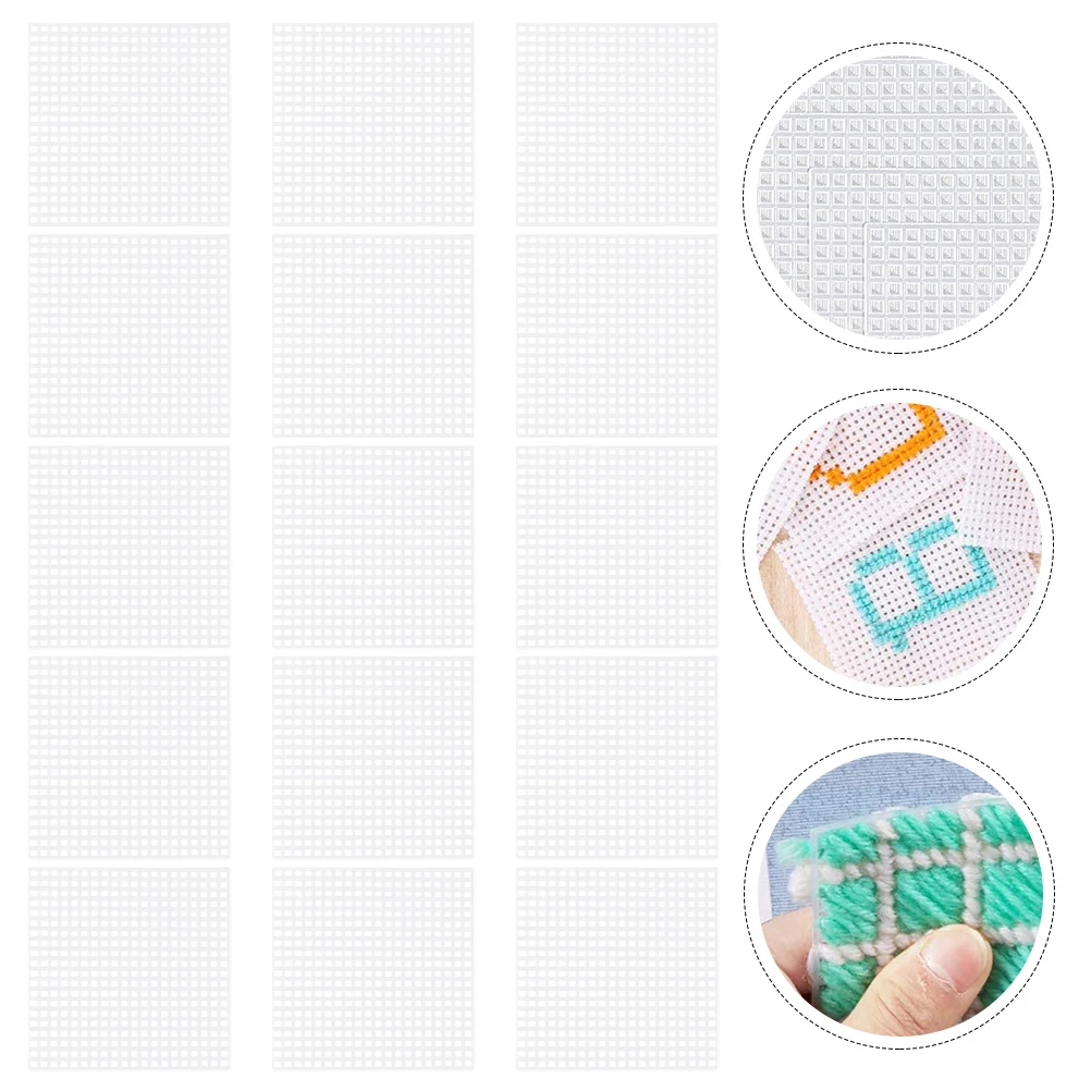 

25pcs Braided Gaskets Plastic Mesh Sheet Embroidery Canvas Cross-stitch DIY Material Woven Coasters Bag Model Crafts Panel