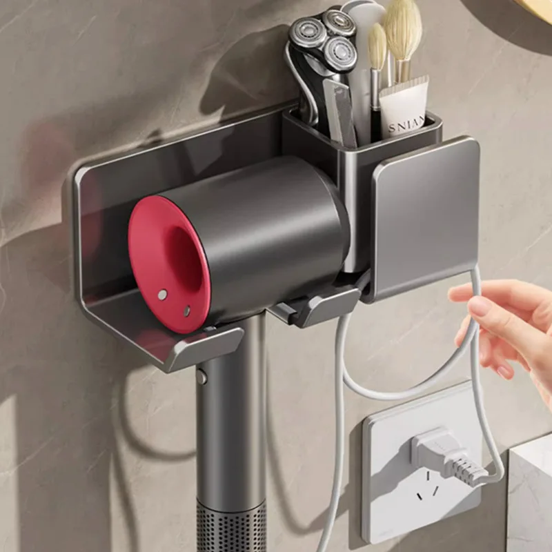 

For Dyson Hair dryer holder bathroom storage rack wall mounted perforated air duct holder bathroom hair dryer holder