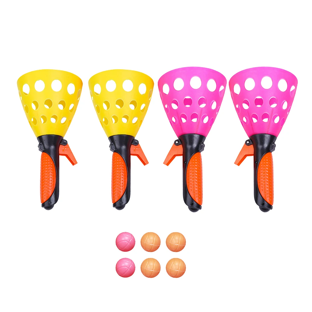 

2 Pairs Children's Launch Ball Lawn Game Outdoor Games for Adults Tossing Kids Popularity Garden Toys Families and Catch