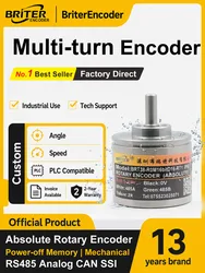 Multi-turn Rotary Absolute Encoder CAN RS485 Interface Magnetic Angle Sensor Power-Off Memory waterproof