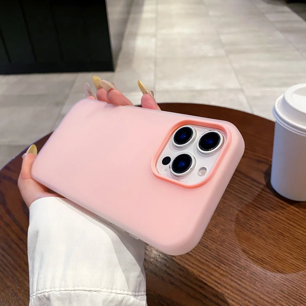 

With HD protective film Soft Matte Candy Transparent Phone Case For iPhone 16 15 14 13 12 17 Pro Pro Max Plus X Xs Max XR