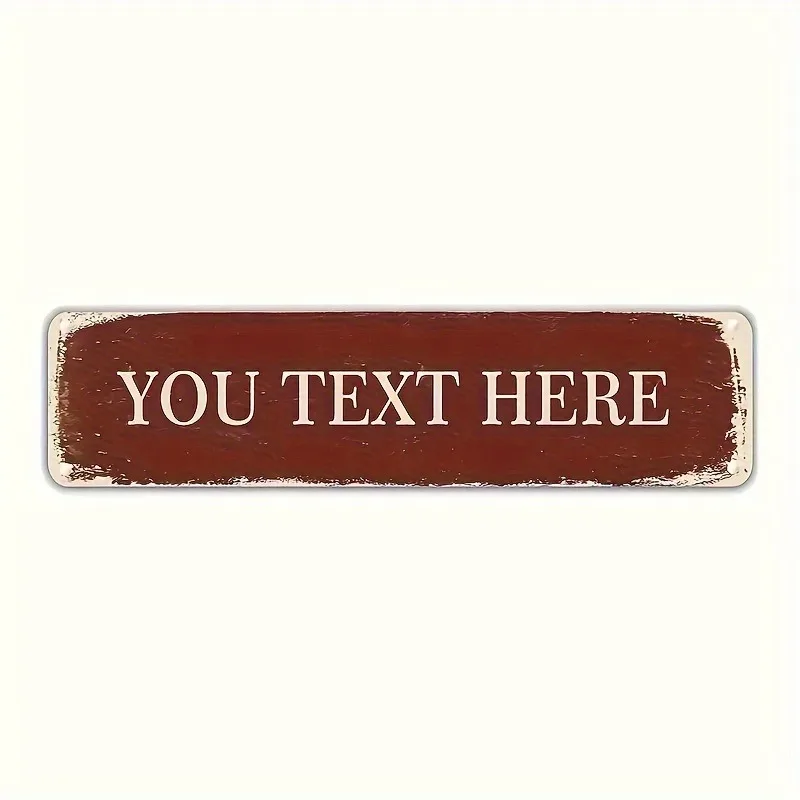 Maßgefertigtes Vintage-Metallstraßenschild, Personalisierte Aluminium-Plakette mit Text, UV-Beständige Wandkunst für Cafés und Restaurants