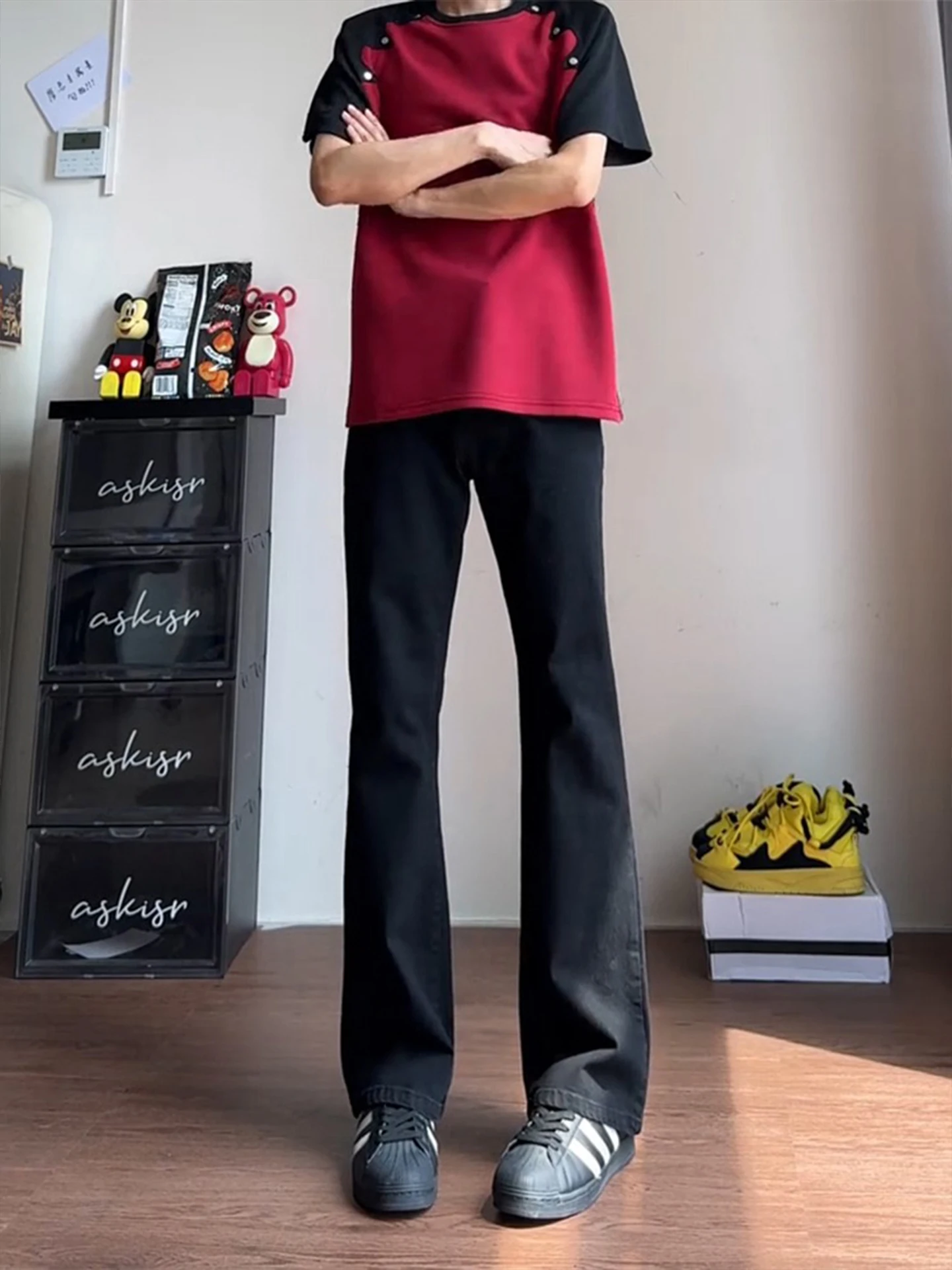 

Мужские джинсы American Sle Bla Bell Bot с высокой талией, прямые, длинные, Cleanfit, Slim Fit, для высоких мужчин