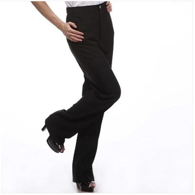 Thickened Wholesale Women's Pants Black Autumn and Winter Elastic Straight-Leg Pants Restaurant Catering Waiter Work Pants plus