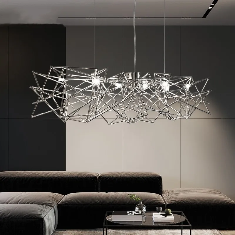 Italian Design Nordic Post-modern Chandelier Creative Art Light Luxury Living room Dining room Bar Rectangular Star Chandelier