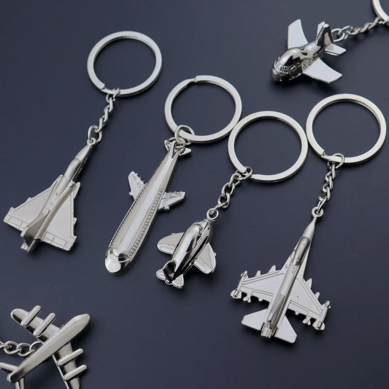 Fashion Fighter Jet Airliner Airliner Helicopter Style Alloy Pendant Key Chains Keyring Partment Bag Car Key Holder Keychains