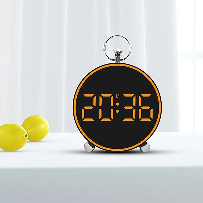 Digital Alarm Clock Power Saving Mode Wall Clock Electronic Desktop Wall Hanging Night Mode Snooze 12/24H Anti-disturb LED Clock