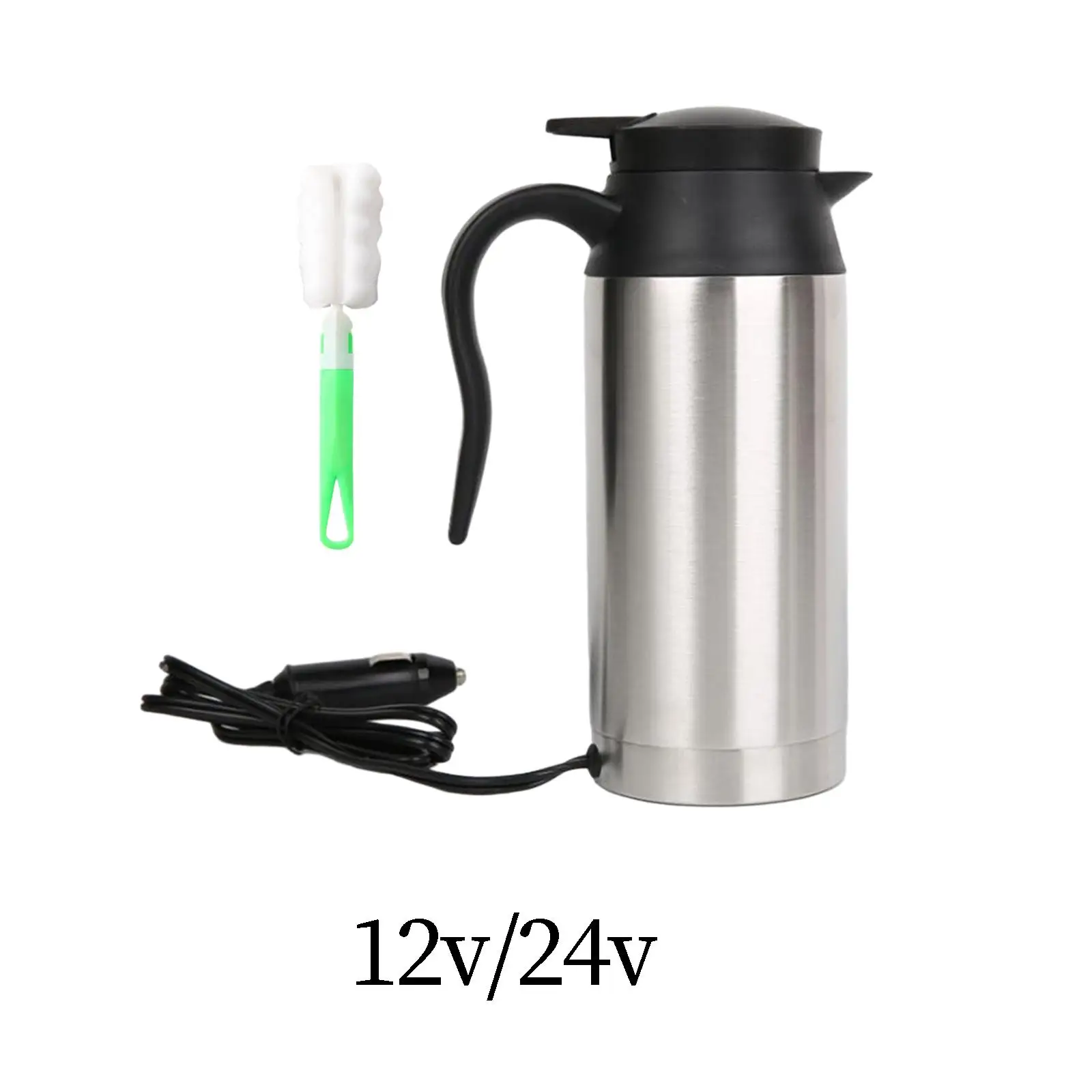 Truck Electric Kettle Stainless Steel Fast Boiling Water Heater Cup with Lid for Coffee Tea Milk Cooking Noodles Travel