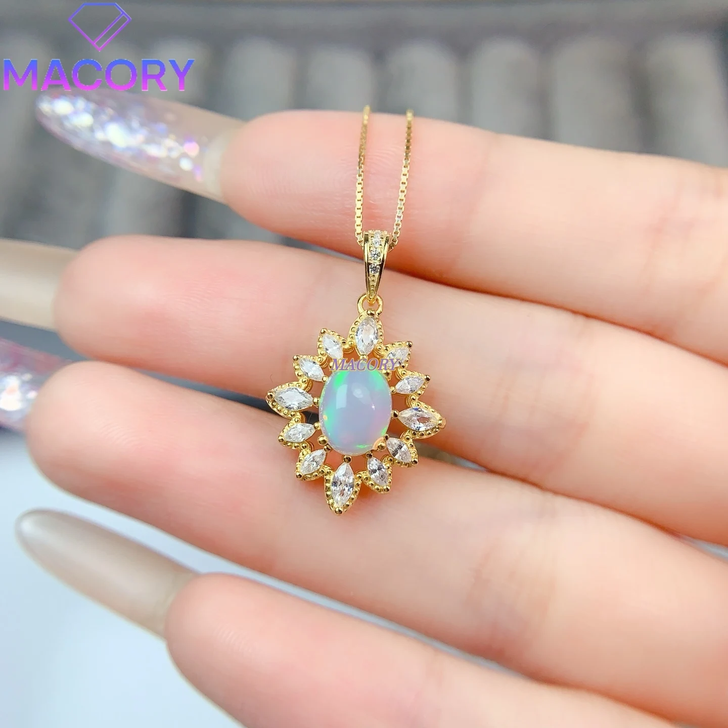 

New Arrival Natural Opal Pendant Suitable for Valentine's Day Christmas and Other Festivals 925 Sterling Silver for Women