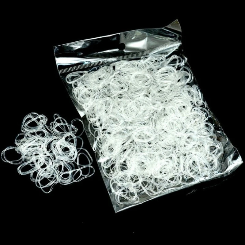 

1000Pcs Rubber Hairband Rope Silicone Ponytail Holder Elastic Ponytail Holder Rubber Band Scrunchies Kids Hair Accessories
