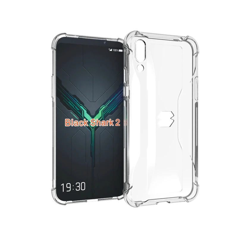 For Xiaomi Black Shark 2 mobile phone case transparent all-inclusive TPU four-corner anti-fall silicone protective cover soft