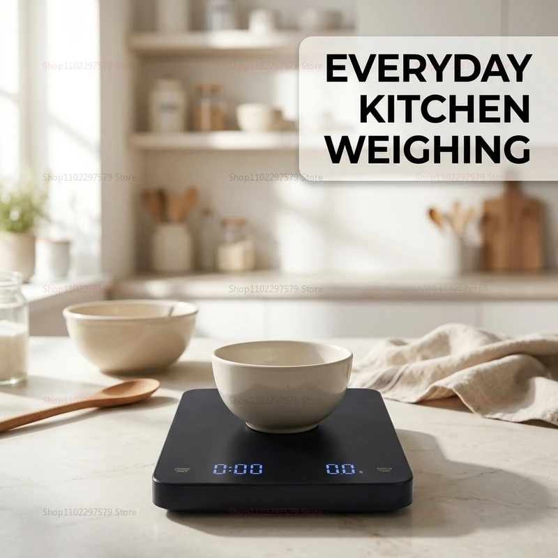 Báscula digital para café espresso, con pantalla LCD de alta precisión, ideal para preparar café por goteo, medir la cantidad de café y controlar el peso, perfecta para baristas, uso doméstico y en la cocina.