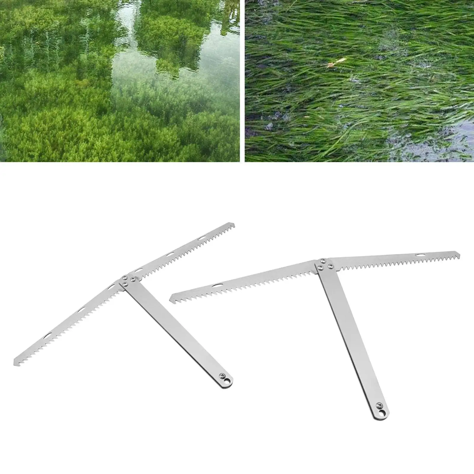 Aquatic Weed Cutter Gardening Tool Foldable Compact Sturdy Mowing Cutter Remover Tools for Ponds Lakes Landscaping Beach
