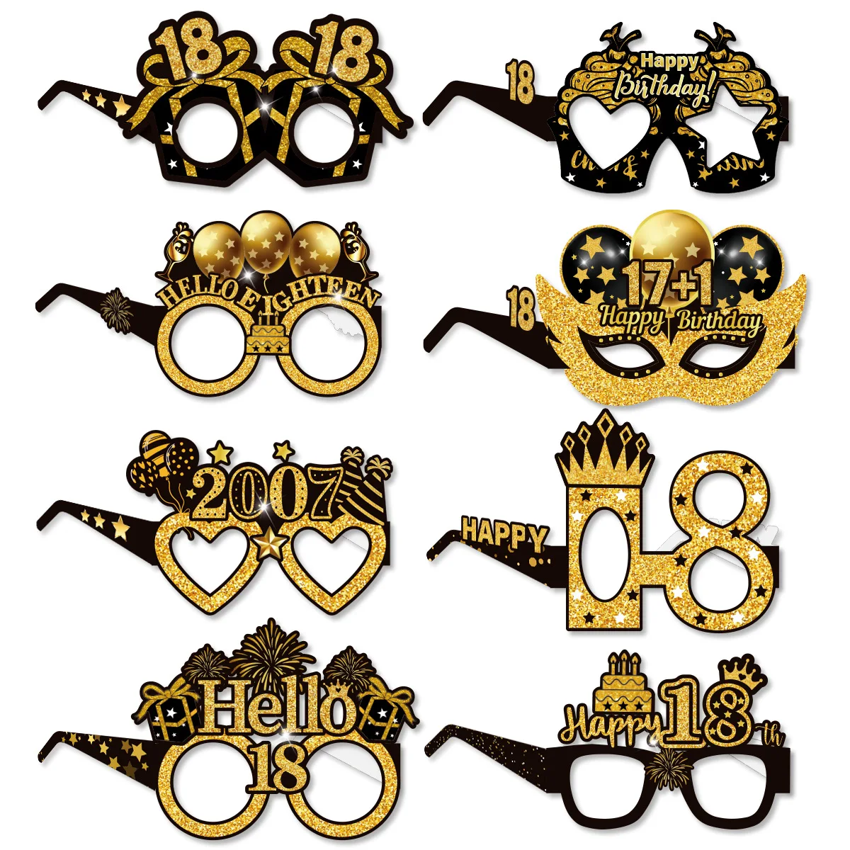 30. 40. 50. Geburtstag Party Papiergläser Schwarz Gold Alles Gute zum Geburtstag Party Dekor 30/40/50 Jahre alt Geburtstag Partyzubehör 8Stk – Detail 2
