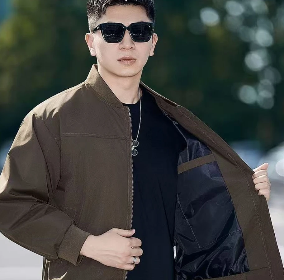 

Men's Bomber Jacket Autumn/Winter Waterproof Windproof Coat Full Zipper Quilted Warm Down Casual Windbreaker