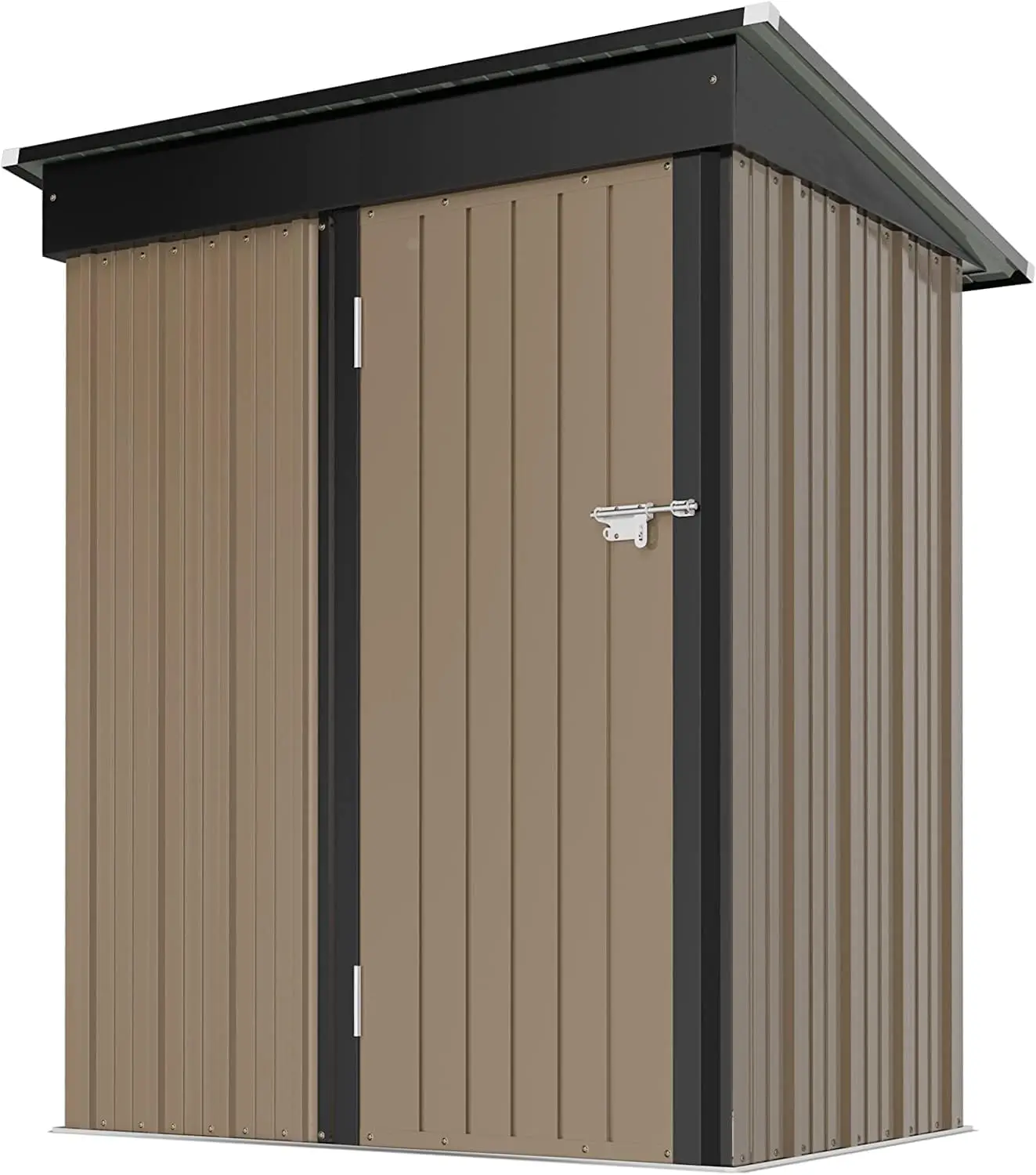 Outdoor Storage Shed 5X3 FT Small Outside & Storage Anti-Corrosion Metal Shed Waterproof Outdoor Storage Cabinet w/ Door & Lock