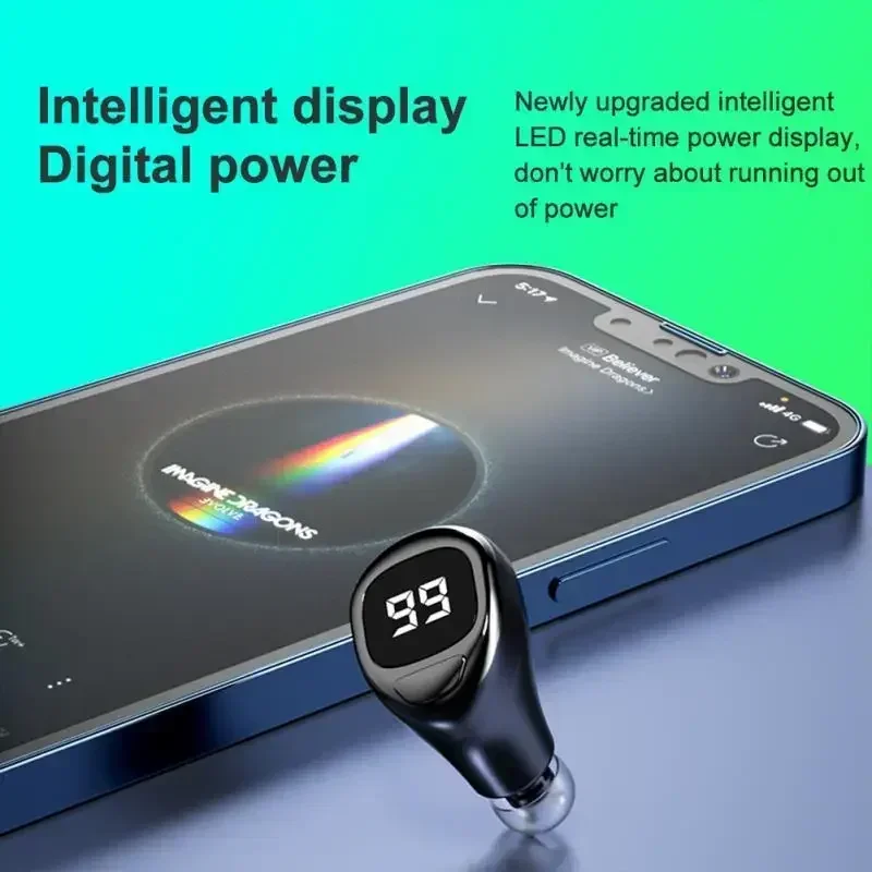 Wireless Headphone Single Portable Led Power Display Lightweight With Mic Consumer Electronics 5.2 Headset