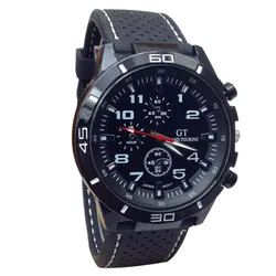 2015 Quartz Watch Men Military Watches Sport Wristwatch Silicone Fashion Hours Black Cool Silicone Watch Full Of Design Sense