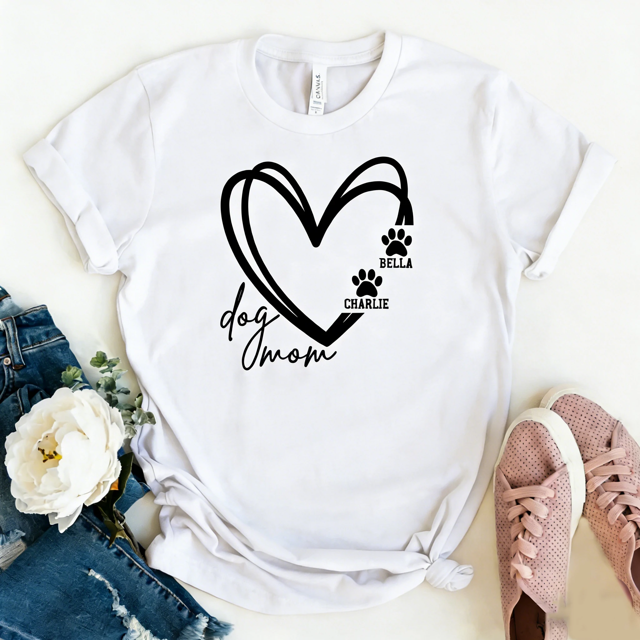 

Custom Mama T Shirt For Women Personalized Text Print Fashion Casual Cotton Short Sleeve Top Perfect Mothers Day Gift For Her