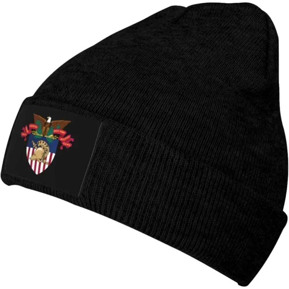 U.S. Military Academy Coat of Arms Beanie Hat for Men Women Warm Cozy Knit Skull Cap Acrylic Winter Hats