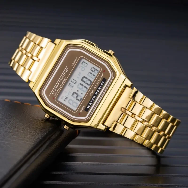 Zegarek sportowy męski cyfrowy Led moda luksusowy kwadratowy zegarek ze stali nierdzewnej elektroniczne zegarki damskie męski zegar Reloj Hombre