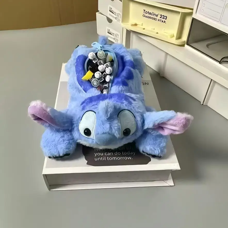Pluszowy piórnik Stitch, uroczy, Disney, anime, kawaii, etui na długopisy, szkolny, domowy, pudełko na artykuły piśmiennicze, pluszowe torby Stitch, prezent, zabawka.