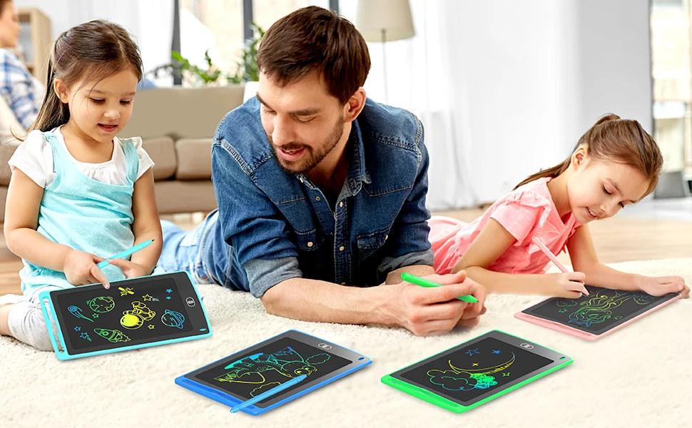 Pack LCD Writing Tablet for Kids, 8.5 Inch Colorful Doodle Board Drawing Tablet, Educational Learning Toys Birthday Gifts for Boys Girls Age view 8