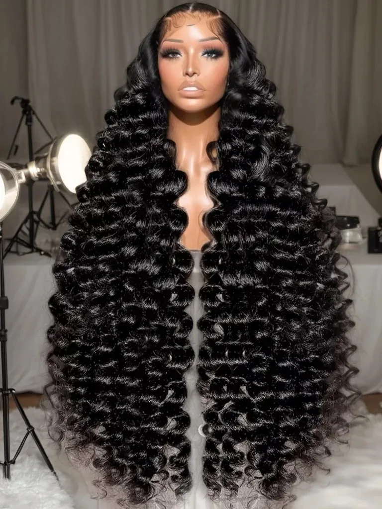 

Mossily Real 250 Density Loose Deep Wave 13x4 Lace Front Human Hair Wigs 30 40 inch Curly Water Wave 13x6 HD Lace Frontal Wig