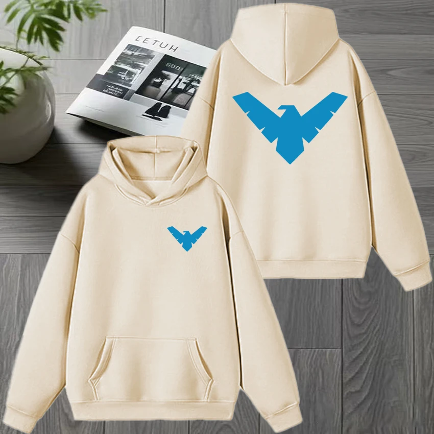 2025 Neuer Persönlicher Nightwing-Druck Herbst-Winter-Hoodie für Männer und Frauen, Harajuku Cartoon Fleece-Sweatshirt, Unisex Fleece-Pullover – Detail 10